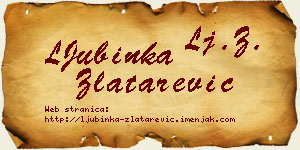 LJubinka Zlatarević vizit kartica